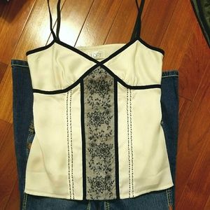Elegant Anne Taylor LOFT Camisole ivory & black